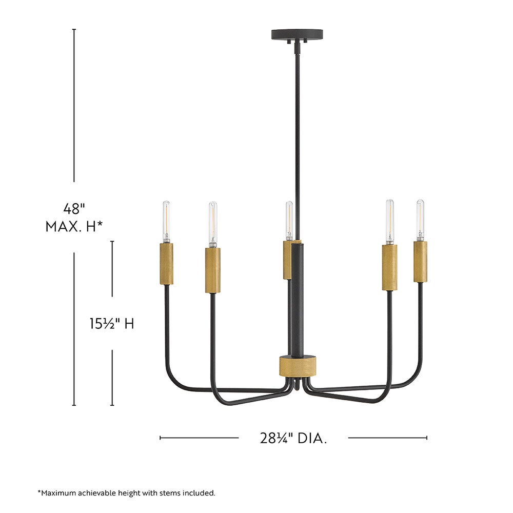Lark 83634BK-LCB Austen Rope Wrapped Chandelier in Black