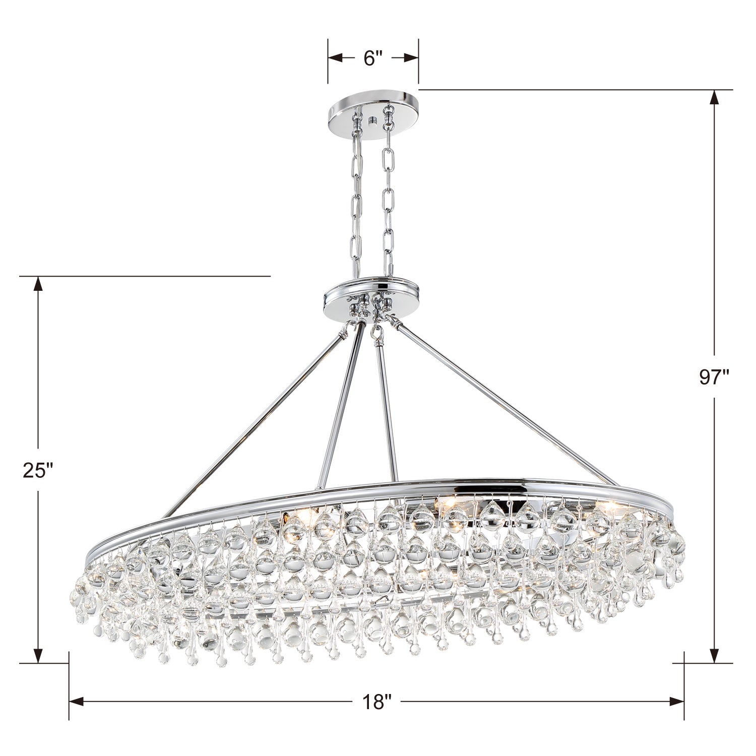 Crystorama - 279-CH - Eight Light Chandelier - Calypso - Polished Chrome