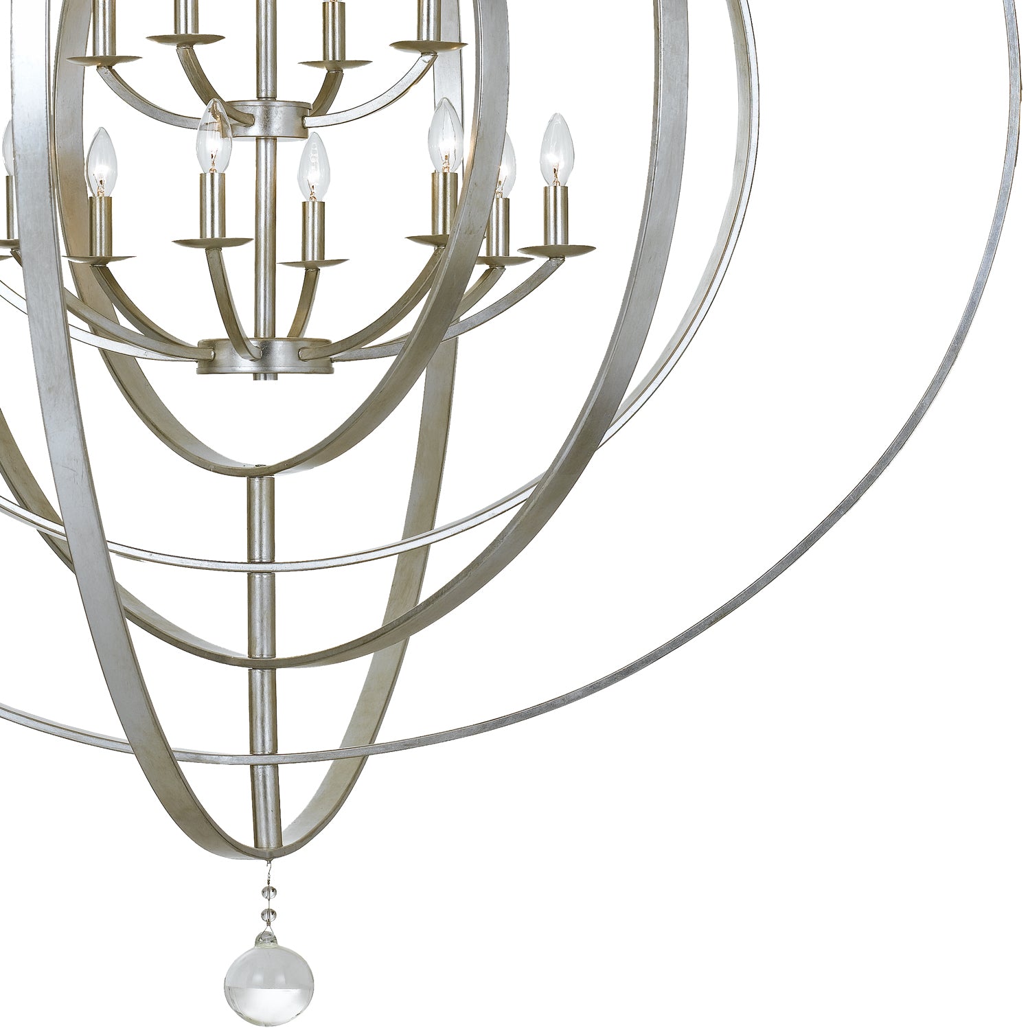 Crystorama - 590-SA - 12 Lumières Suspendu - Luna - Argent antique