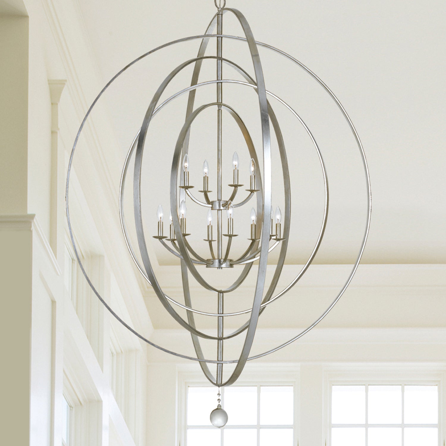 Crystorama - 590-SA - 12 Lumières Suspendu - Luna - Argent antique