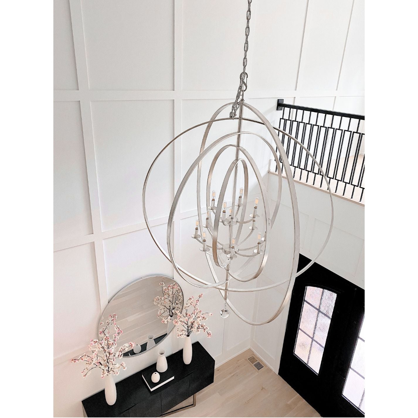 Crystorama - 590-SA - 12 Lumières Suspendu - Luna - Argent antique