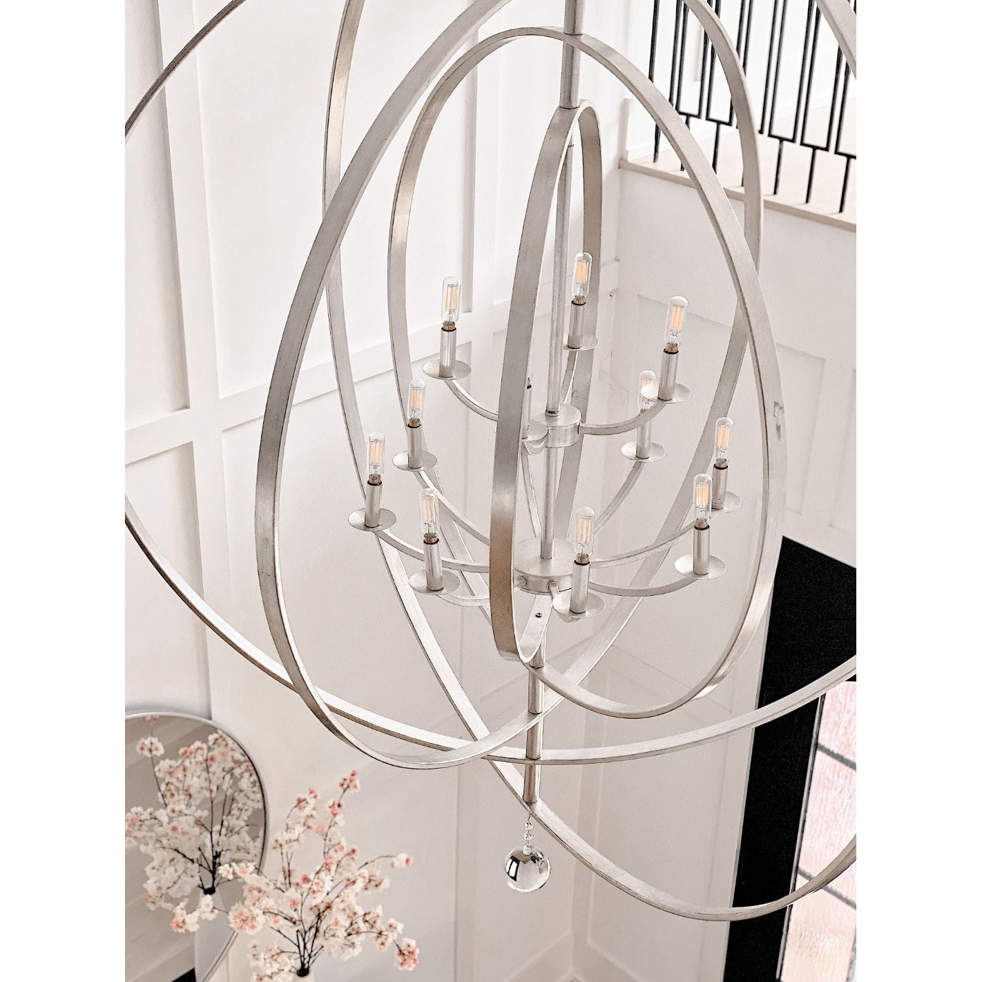 Crystorama - 590-SA - 12 Lumières Suspendu - Luna - Argent antique