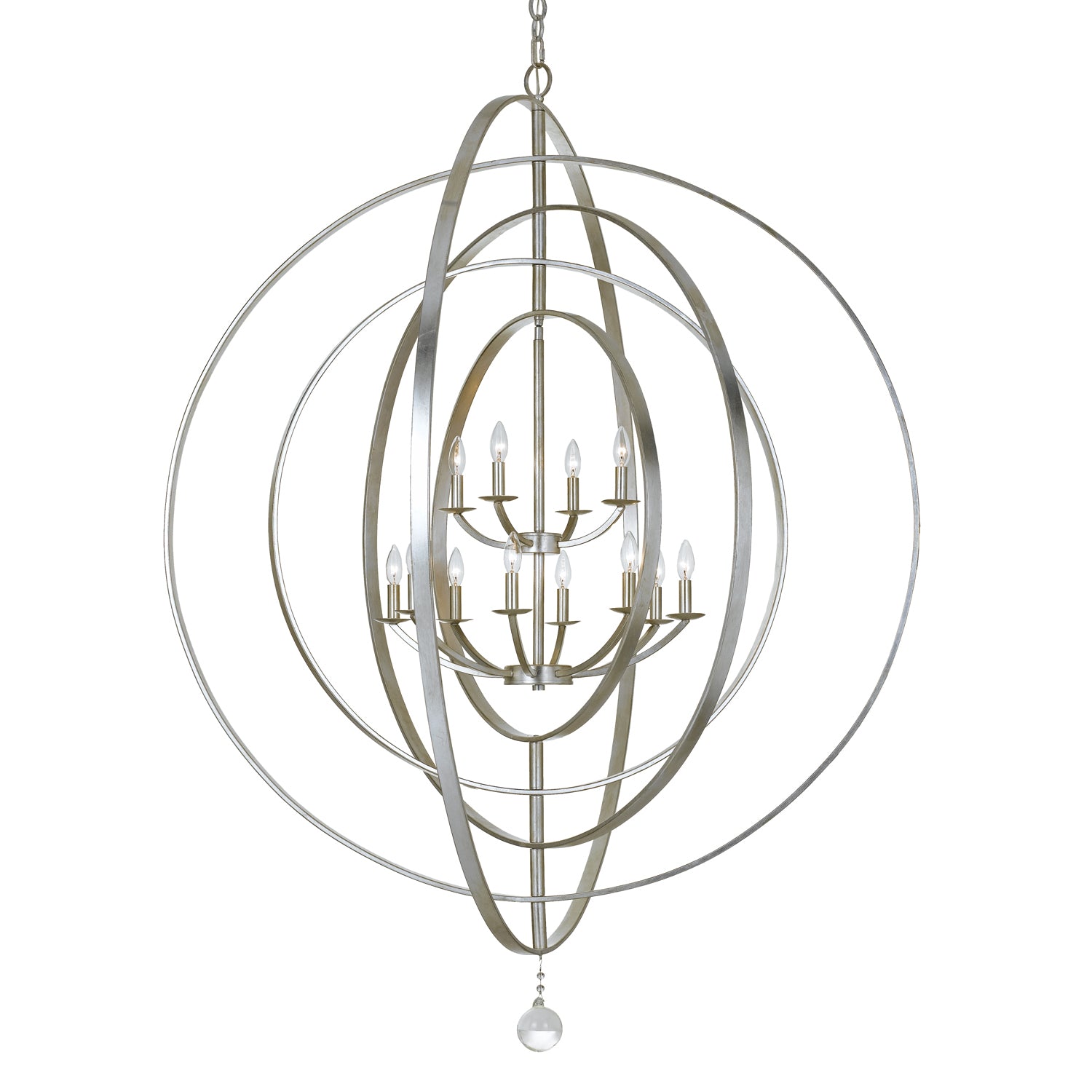 Crystorama - 590-SA - 12 Lumières Suspendu - Luna - Argent antique