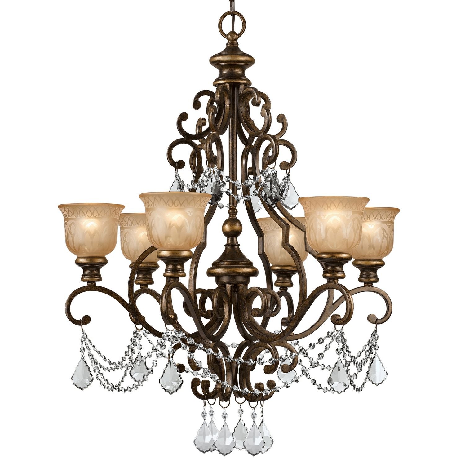 Crystorama - 7516-BU-CL-MWP - Six Light Chandelier - Norwalk - Bronze Umber