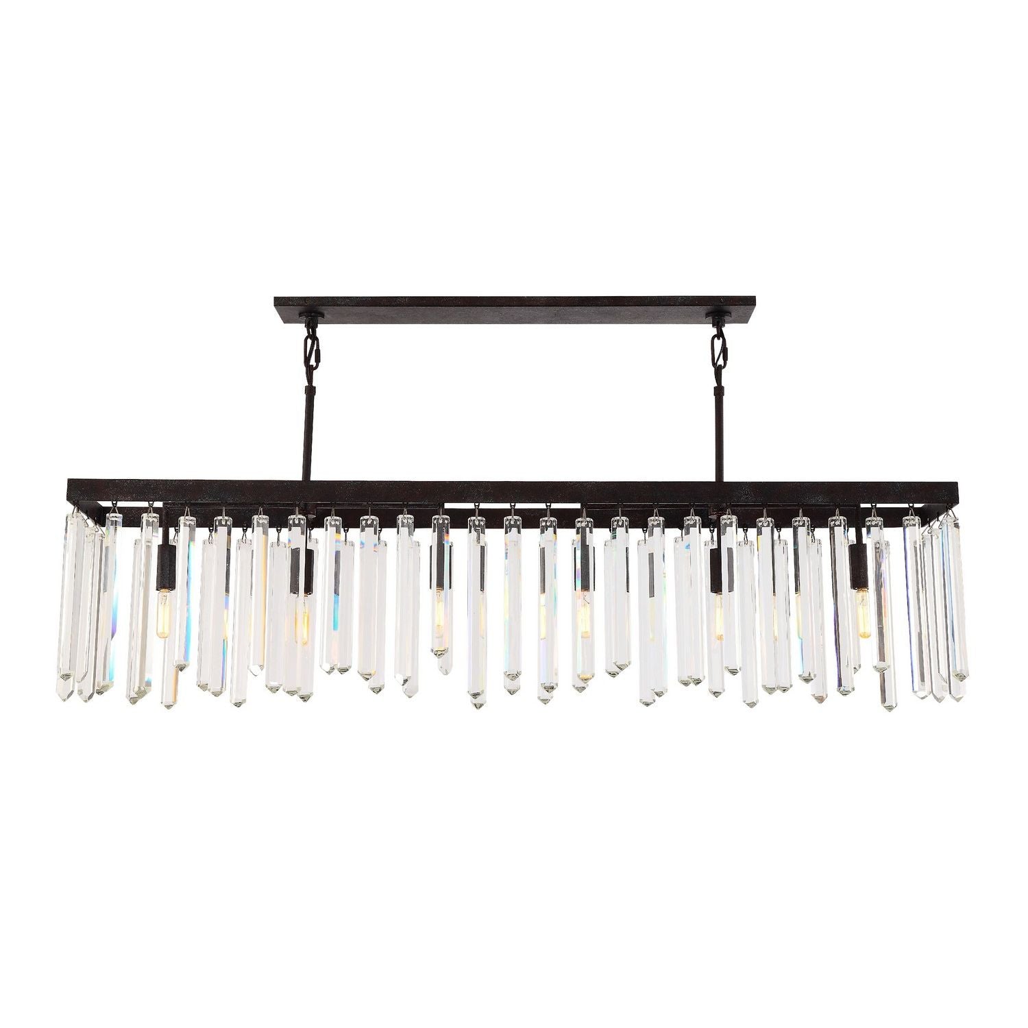Crystorama - 8407-FB - Six Lumières Suspendu - Hollis - Bronze forgé