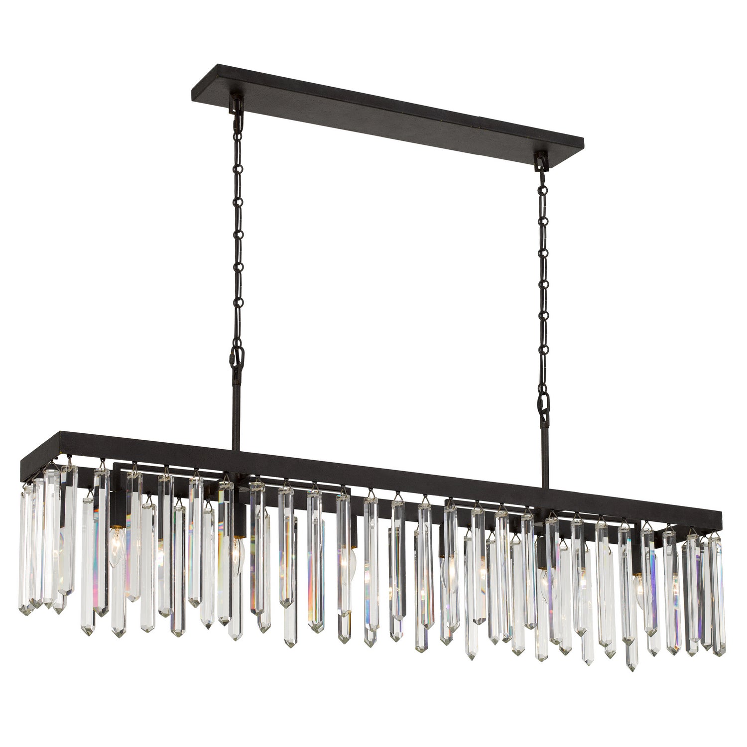 Crystorama - 8407-FB - Six Lumières Suspendu - Hollis - Bronze forgé