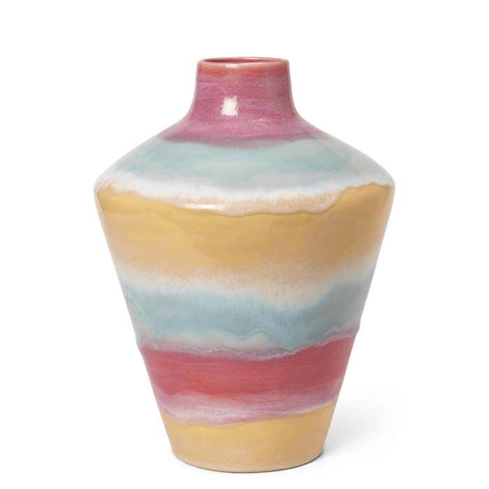 Kähler 693800 Poppery Vase in Pink/Mint/Yellow