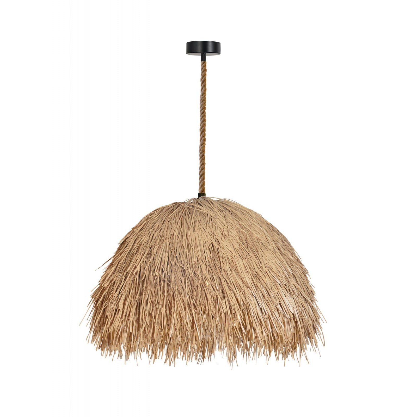 Éclairage d'avenue - HF1011-RP - Un luminaire Suspension - Malibu - Corde de chanvre/Noire