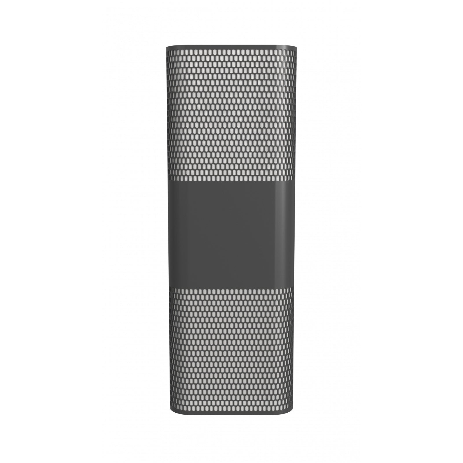 Avenue LED extérieure Murale AV2218-BLK vue de face — Rectangle noir de 45,7 cm (18 po) de hauteur avec motif de grille perforée découpée au laser sur fond blanc