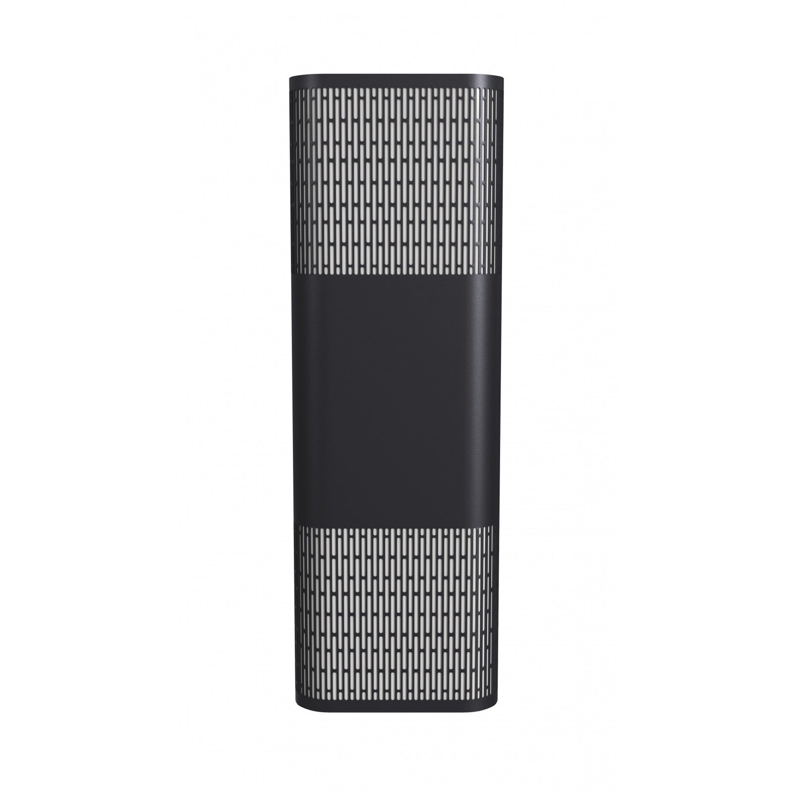 Avenue LED extérieure Murale AV2318-BLK vue de face — Rectangle noir de 45,7 cm (18 po) de hauteur avec motif en losanges ajouré, fond blanc