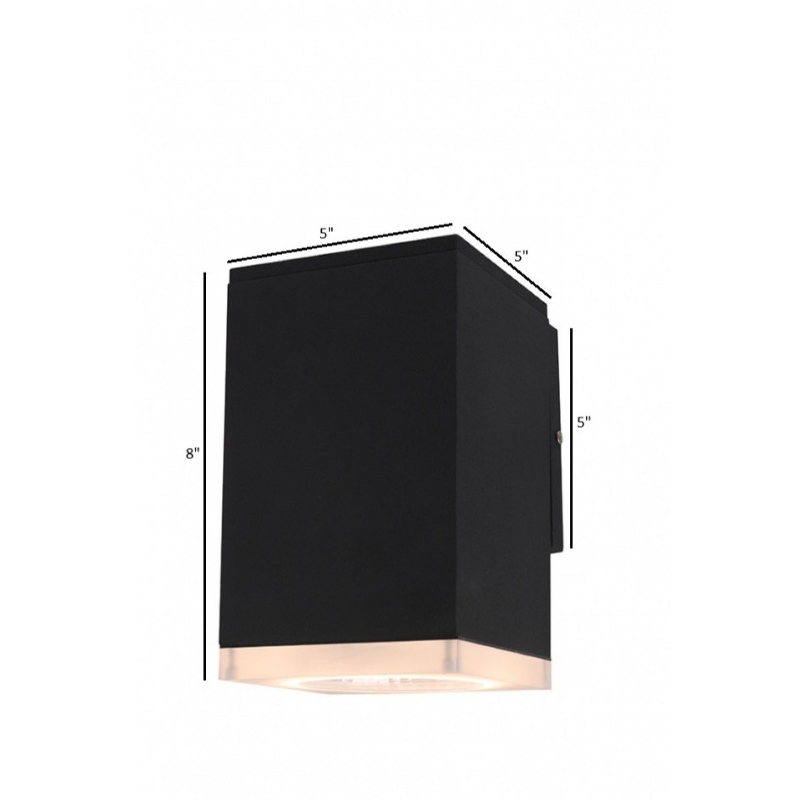 Mini LED d'extérieur Avenue Murale AV9890-BLK installé à l'extérieur — petite applique noire avec une lumière LED propre et uniforme