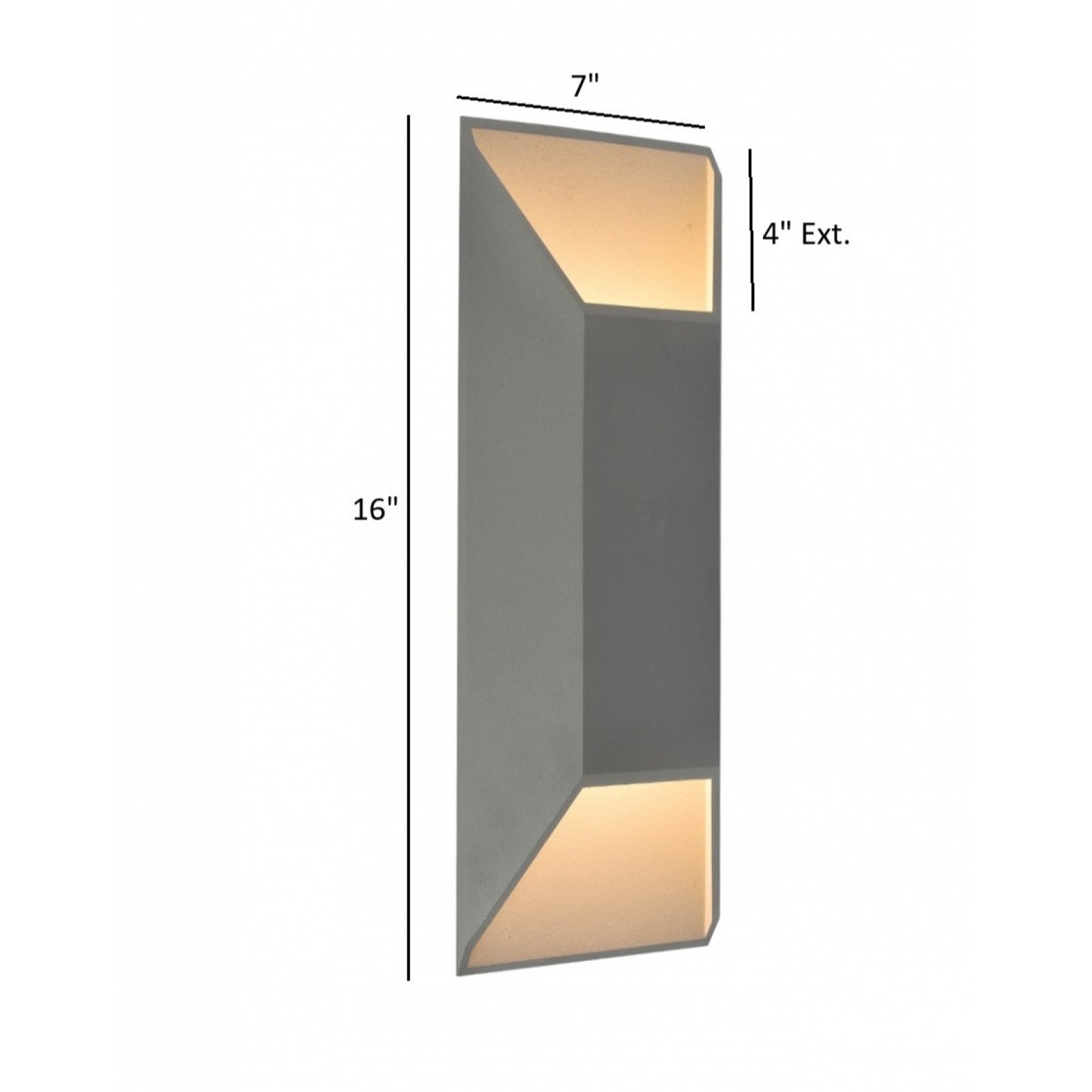 Avenue Outdoor Large Cylindrique LED Murale AV9899-SLV installé à l'extérieur — large cylindre argenté projetant une lumière circulaire chaude sur le mur environnant