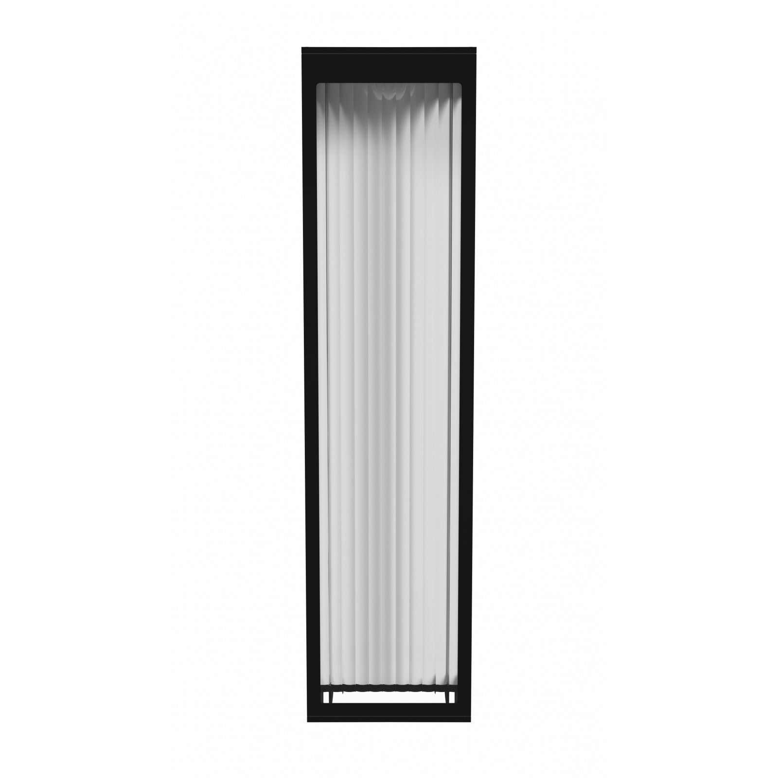 Avenue Outdoor Rectangular LED Murale AV9903-BLK vue de face — Rectangle plat noir de 61 cm (24 po) de hauteur avec panneau frontal LED dépoli et fond blanc