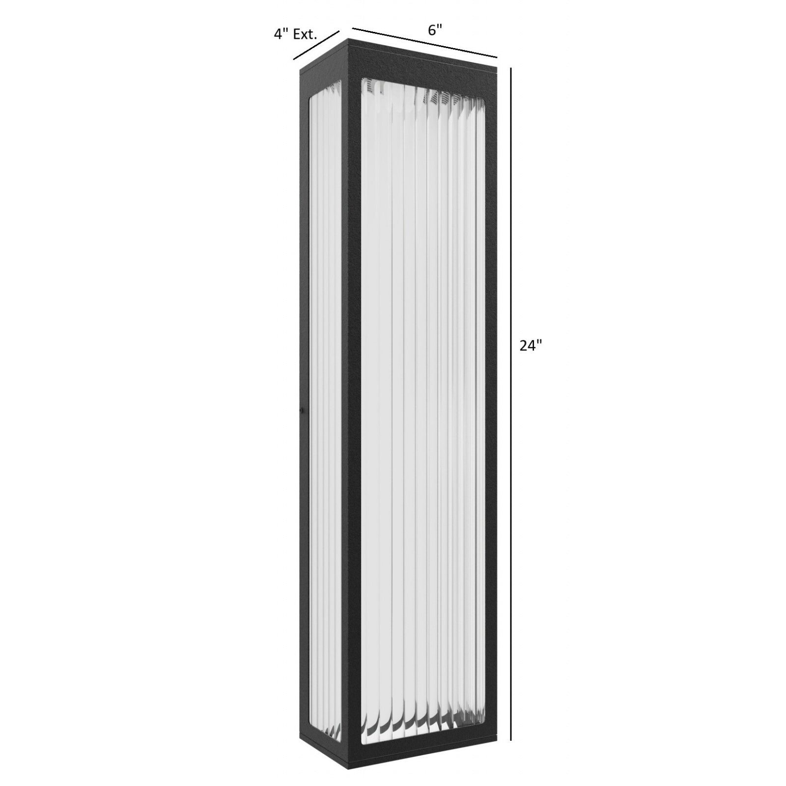 Avenue Outdoor Rectangular LED Murale AV9903-BLK installé à l'extérieur — applique murale noire diffusant une lumière douce et nette sur le mur