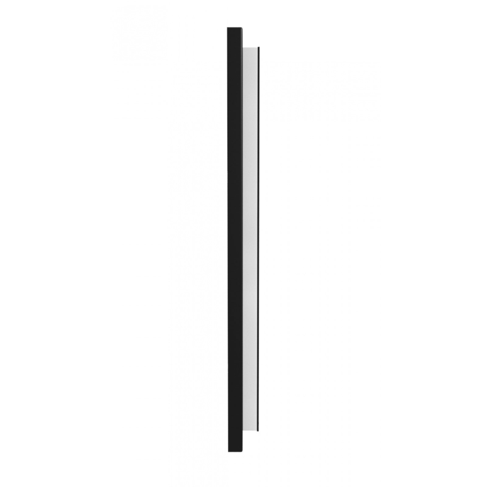 Panneau LED surélevé extérieur Avenue Murale Profil latéral AV3238-BLK — plaque arrière à finition noire avec panneau LED saillant visible en silhouette