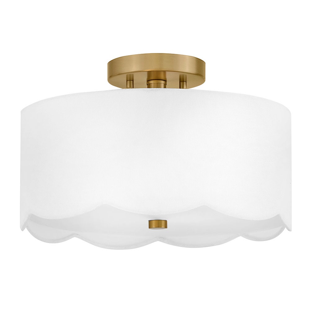 Lark 84381LCB Bliss Scalloped Flush Mount in Lacquered Brass