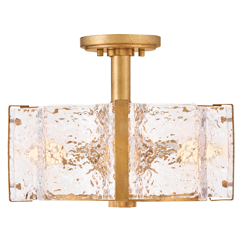 Robinet semi-encastré en verre Florian de Fredrick Ramond FR41601DA, finition laiton vieilli