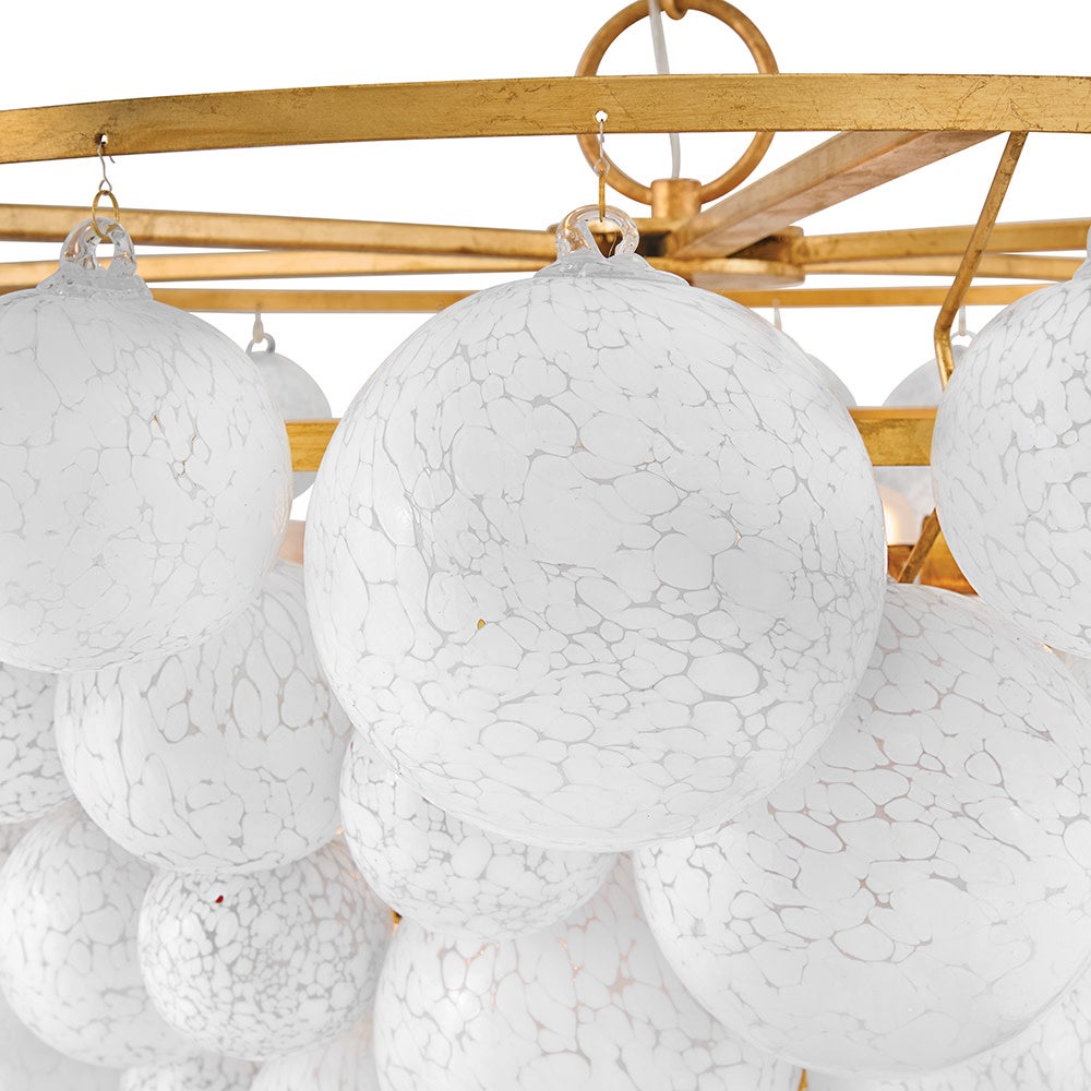 Fredrick Ramond FR41565DA Marabel Verre soufflé à plusieurs niveaux Suspension en laiton vieilli