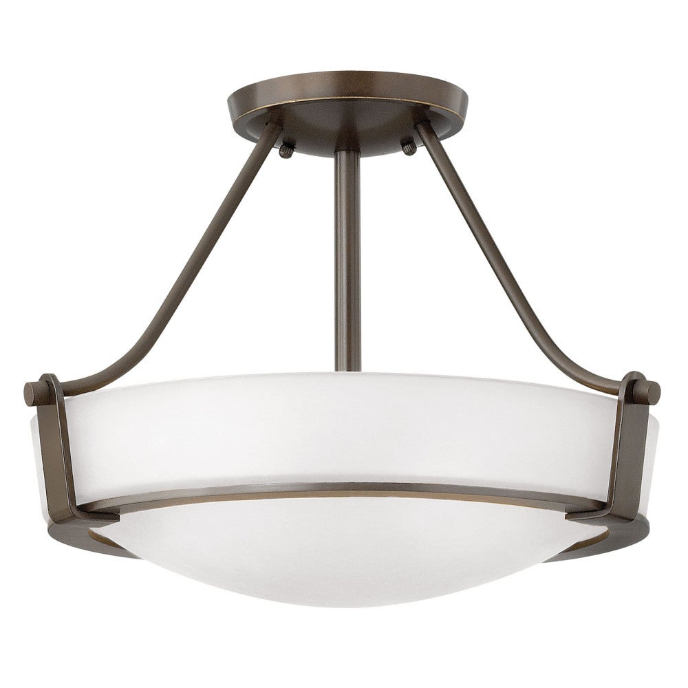 Hinkley Lighting 3220OB-WH Hathaway Semi-Flush Mount in Olde Bronze