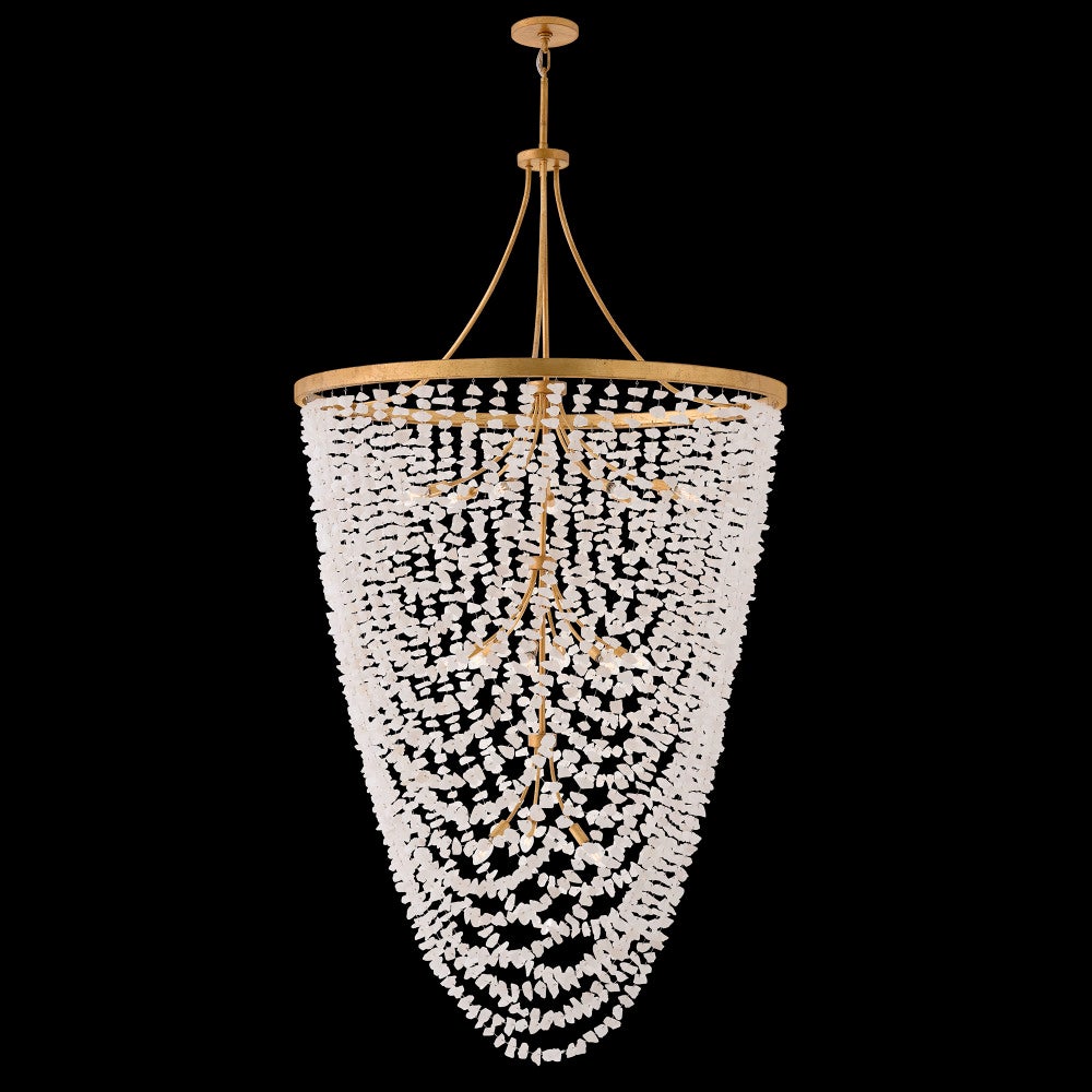 Fredrick Ramond FR41599DA Myra Cristal de roche à plusieurs niveaux Suspension en laiton vieilli