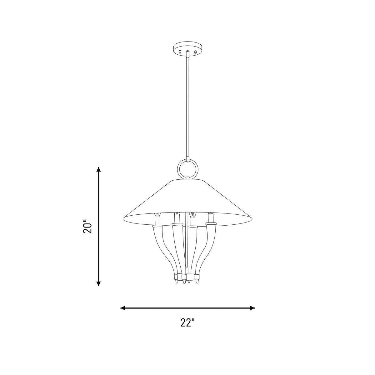 Savoy House 7-6308-4-322 Hearne Suspension en laiton chaud