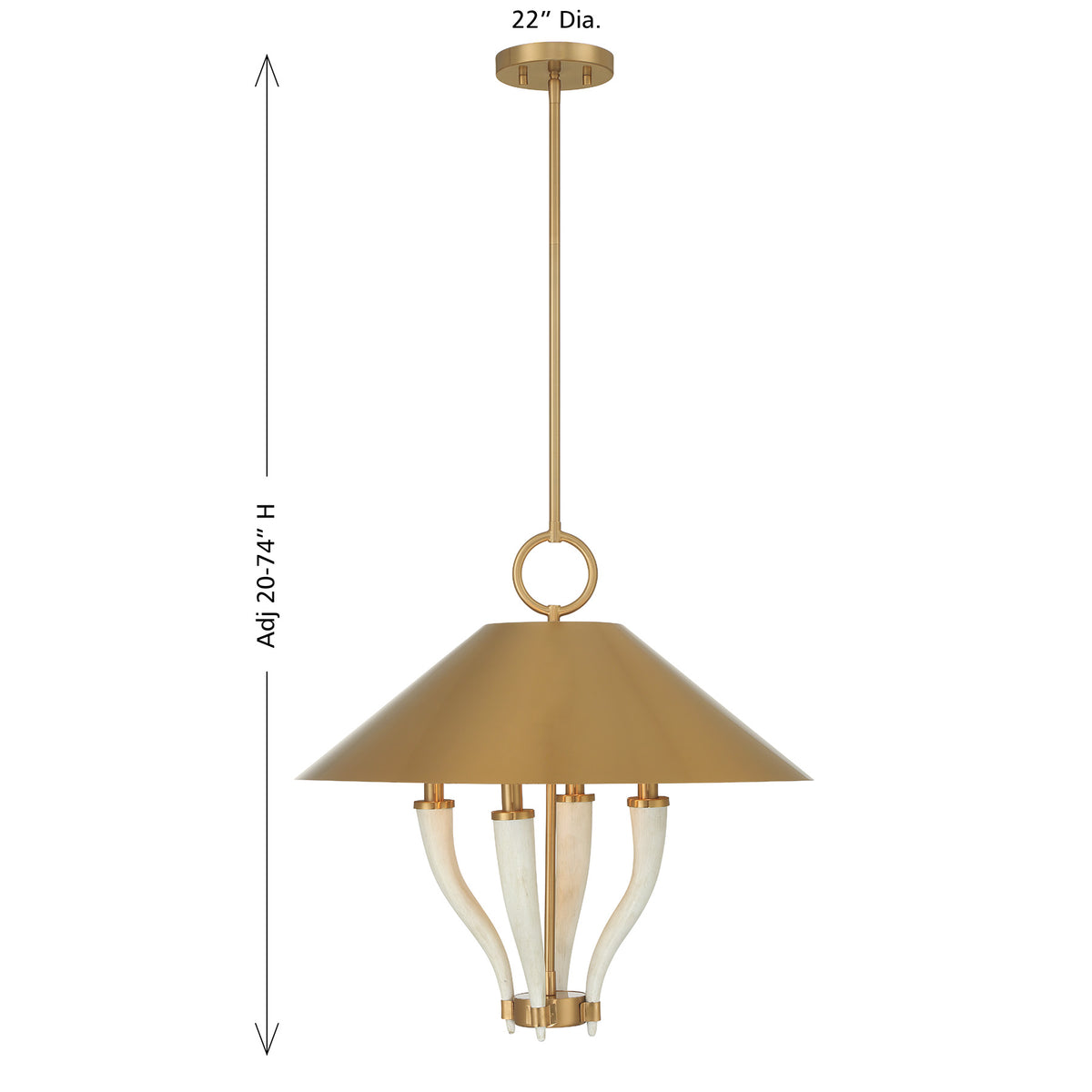 Savoy House 7-6308-4-322 Hearne Suspension en laiton chaud