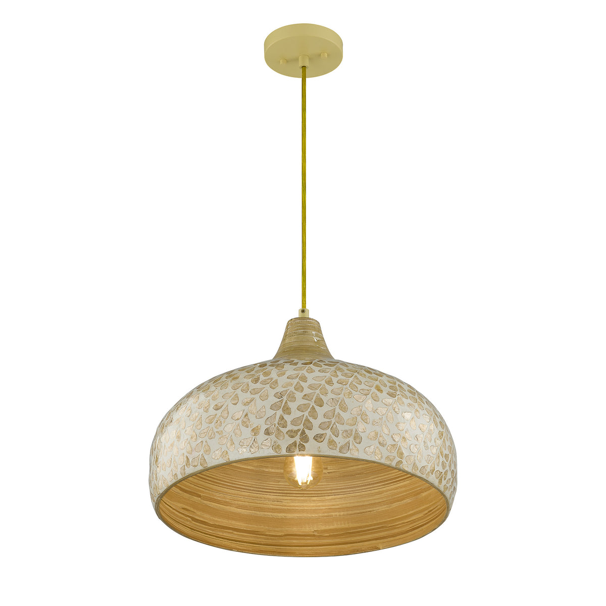 Savoy House 7-9877-1-336 Kemp Pendant in Ivory and Gold Shell
