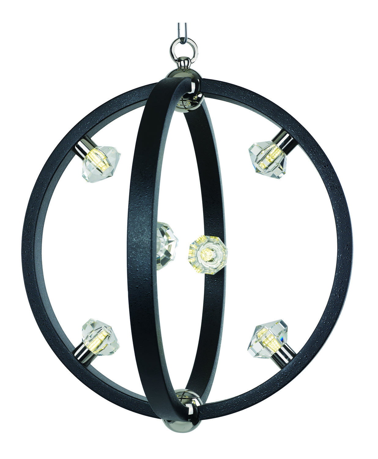 Éclairage LED Equinox Maxim Lighting 39102BCTXBPN Suspension en noir texturé / nickel poli