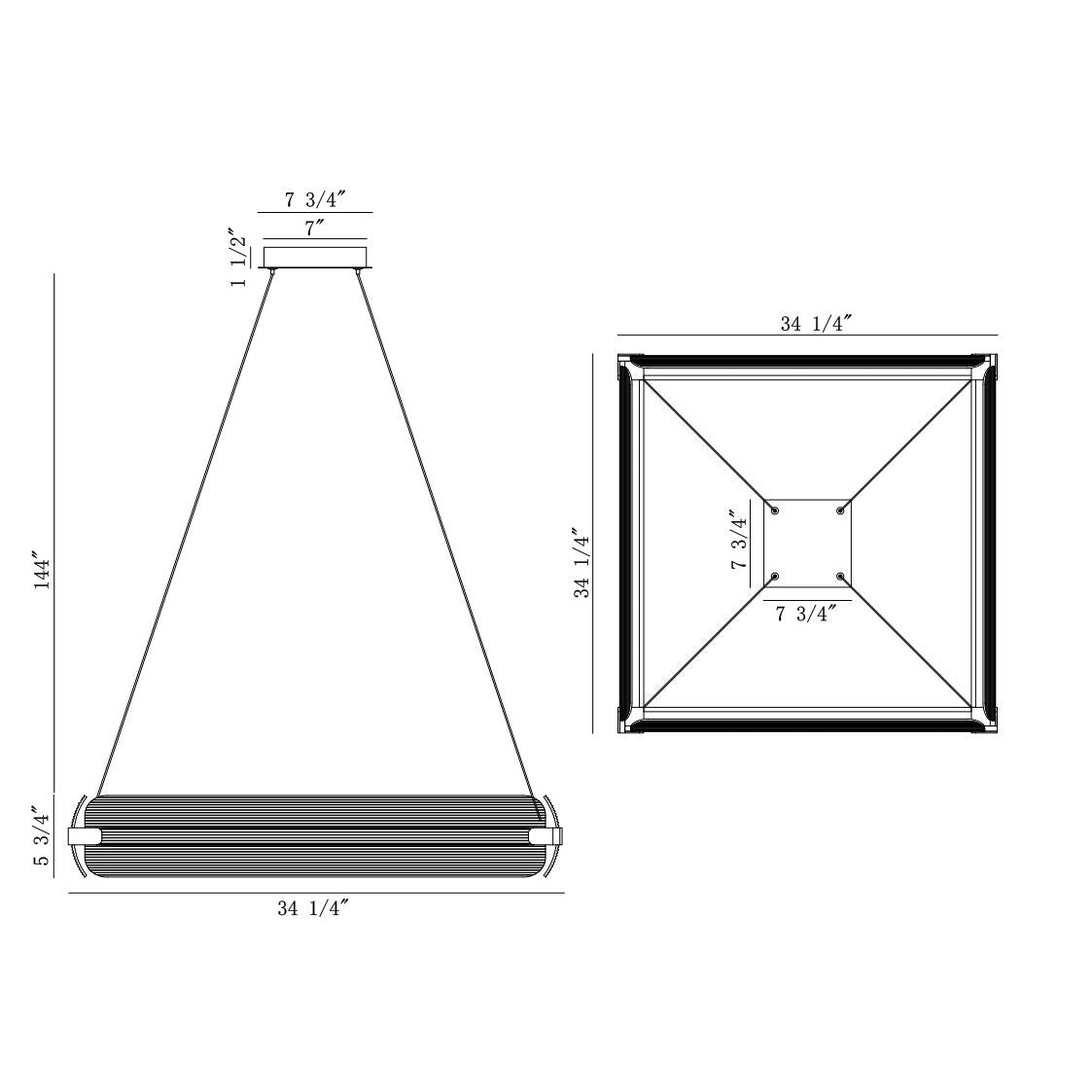 Eurofase 50053-018 Neoness LED Geometric Chandelier in Weathered Brass