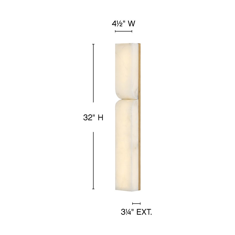 Fredrick Ramond FR41972LCB Alune LED Alabaster Sconce in Lacquered Brass