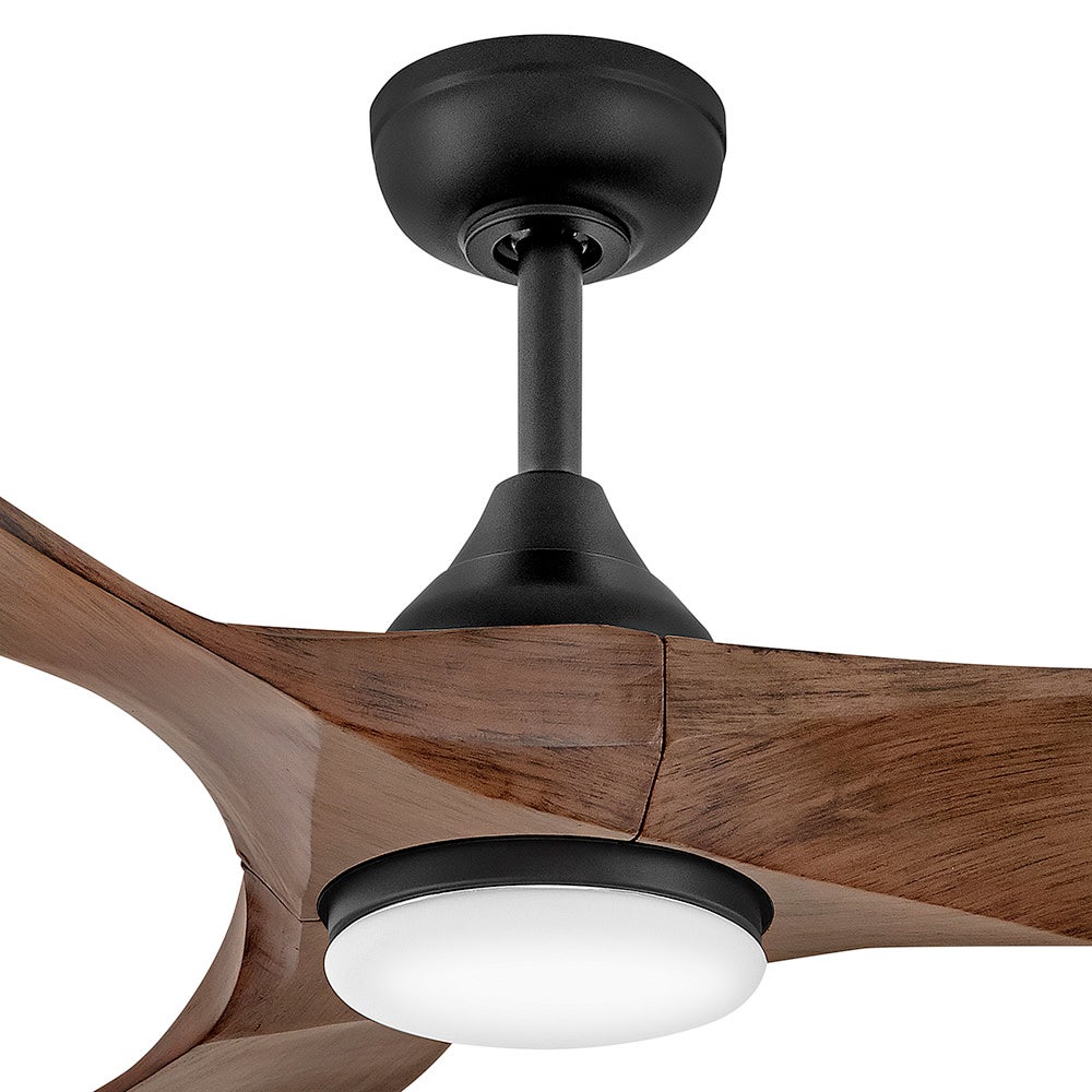 Luminaire intelligent à DEL Hinkley Lighting 903856FWB-LDD Swell Ventilateur Noir mat / Noyer