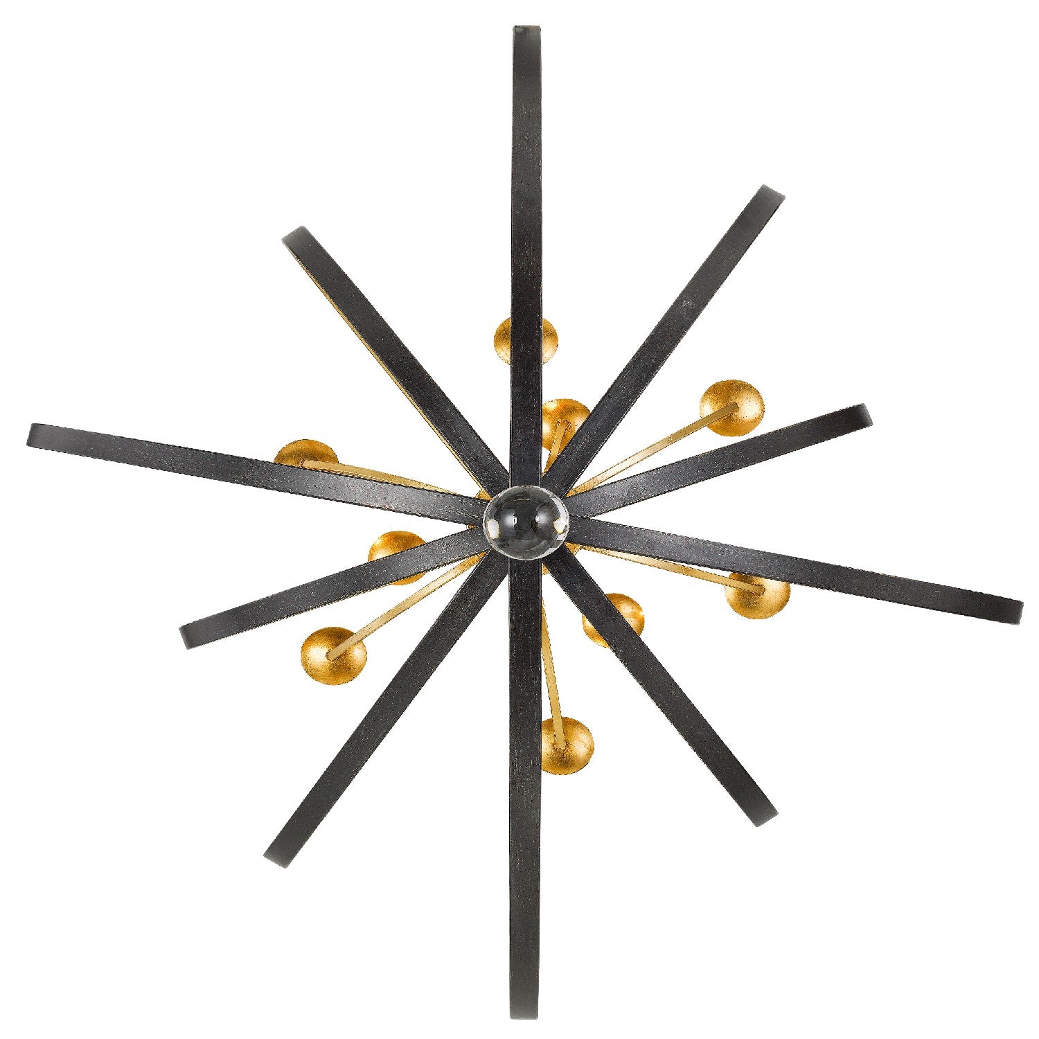 Crystorama - 587-EB-GA - Neuf Lumières Suspendu - Luna - Bronze anglais + Or antique