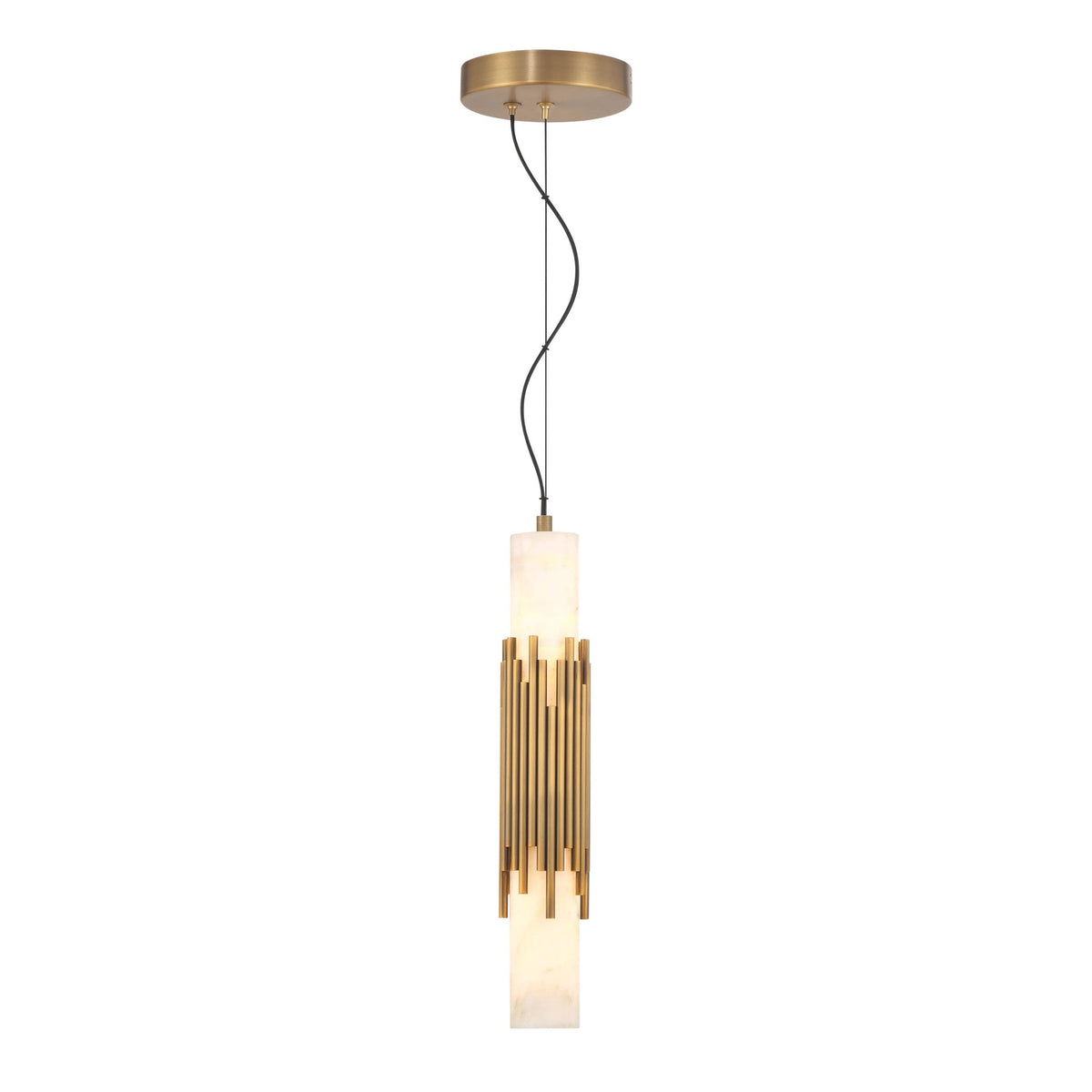Eurofase 50353-026 Venna Albâtre LED Suspension en laiton antique