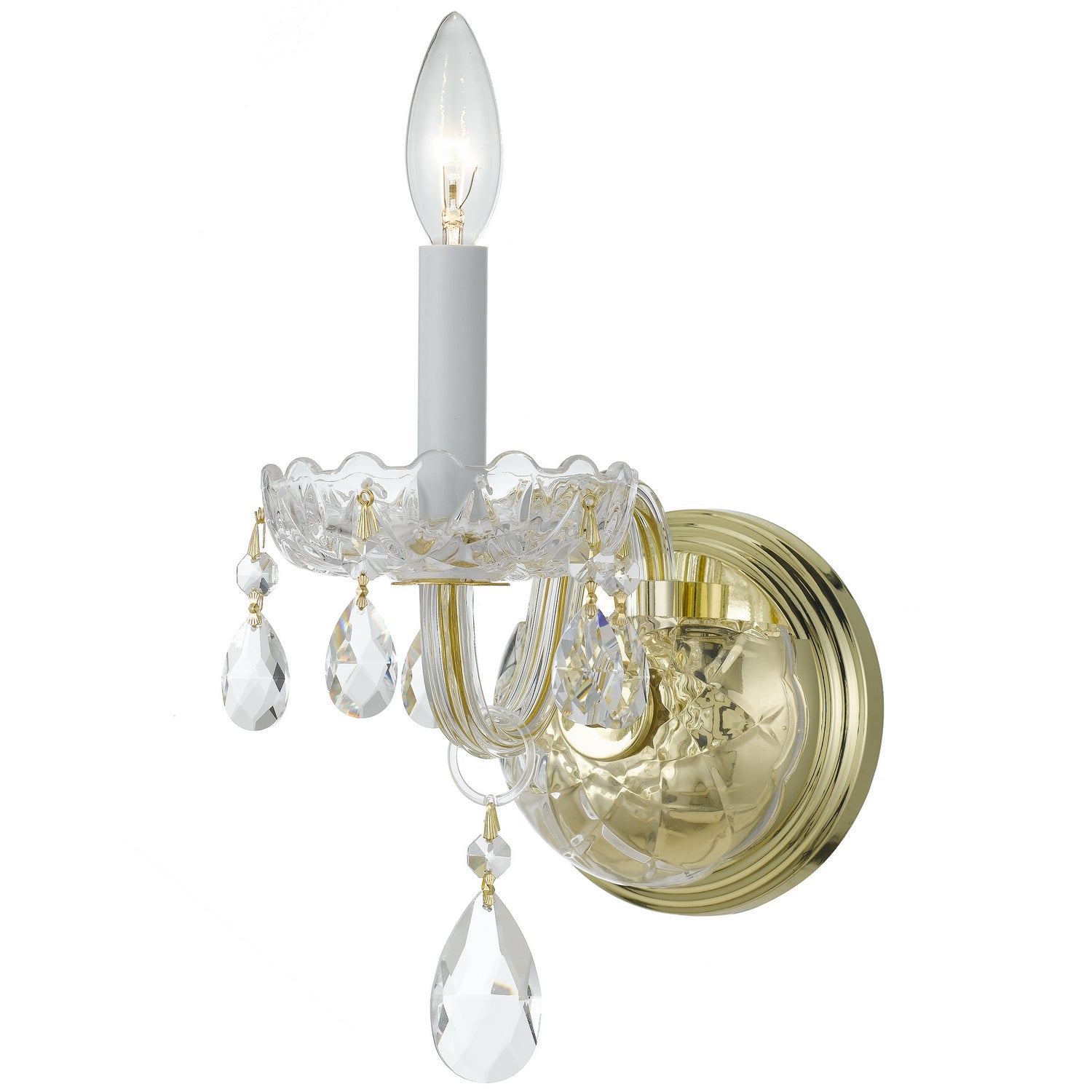 Crystorama - 1031-PB-CL-MWP - Une lampe Murale - Cristal traditionnel - Laiton poli