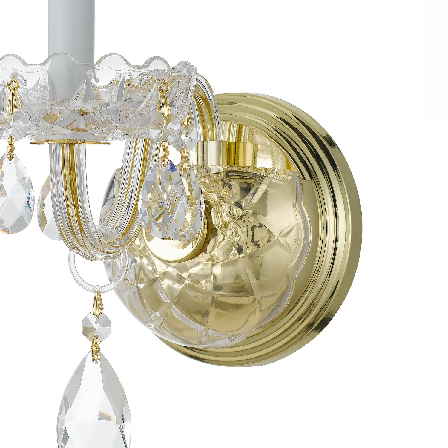 Crystorama - 1031-PB-CL-SAQ - Une lampe Murale - Cristal traditionnel - Laiton poli