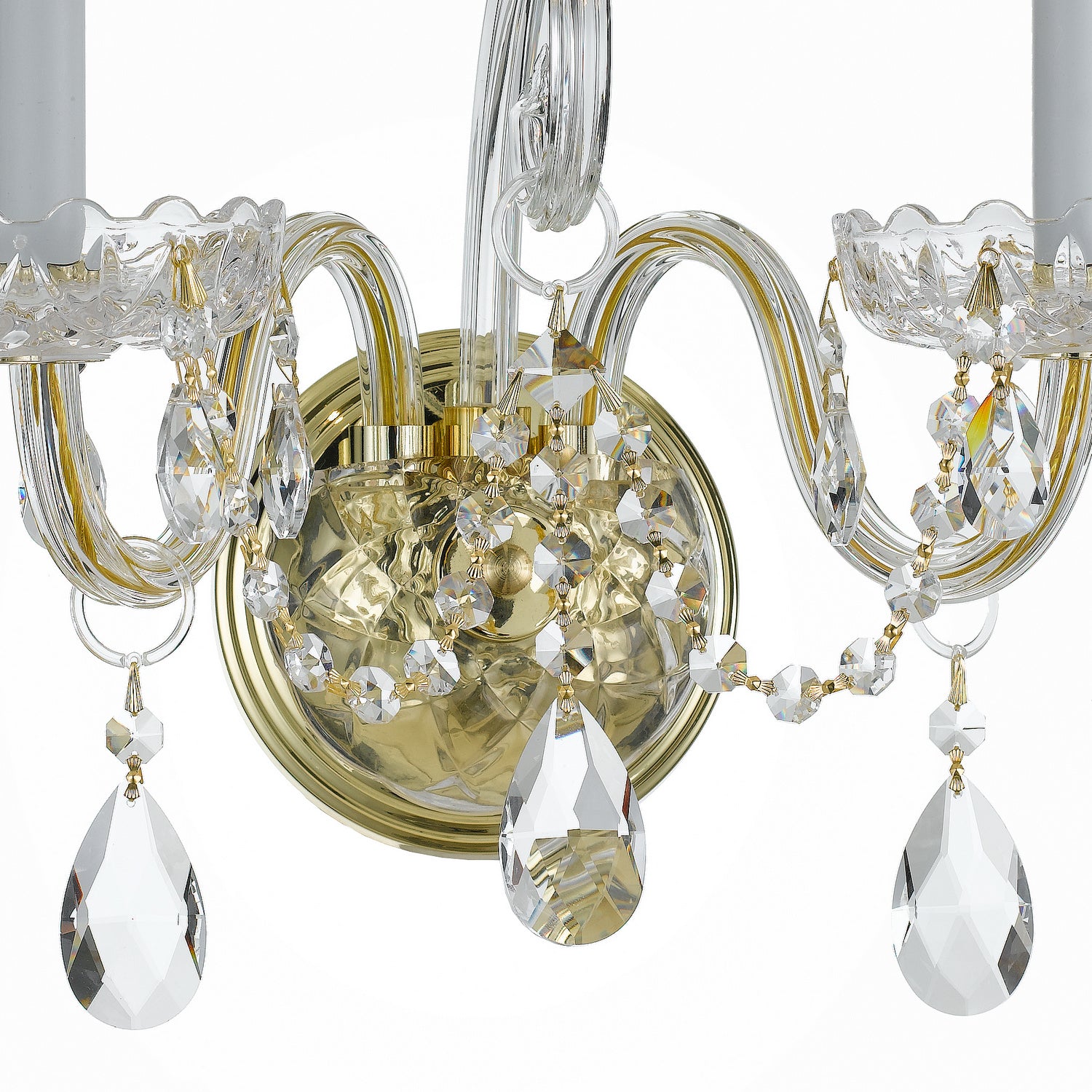 Crystorama - 1032-PB-CL-MWP - Deux lumières Murale - Cristal traditionnel - Laiton poli