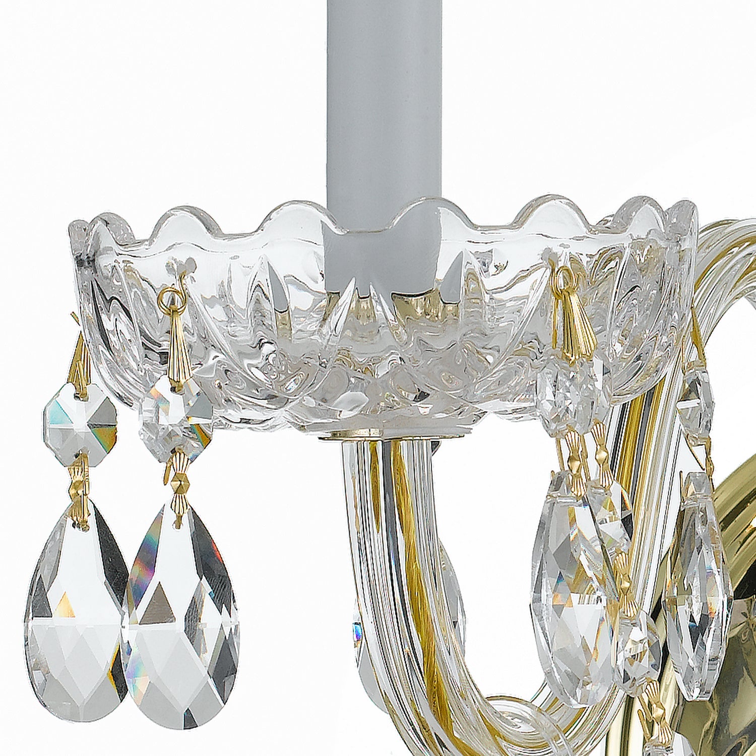 Crystorama - 1032-PB-CL-SAQ - Deux lumières Murale - Cristal traditionnel - Laiton poli