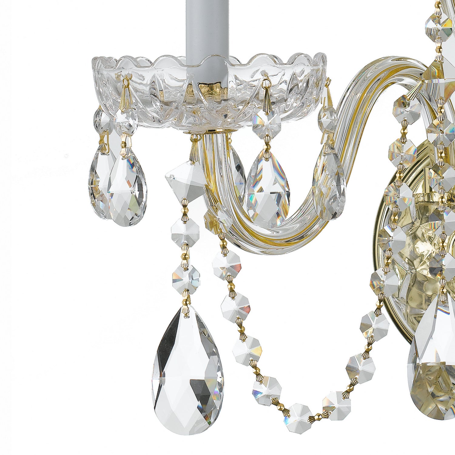 Crystorama - 1033-PB-CL-S - Trois lumières Murale - Cristal traditionnel - Laiton poli