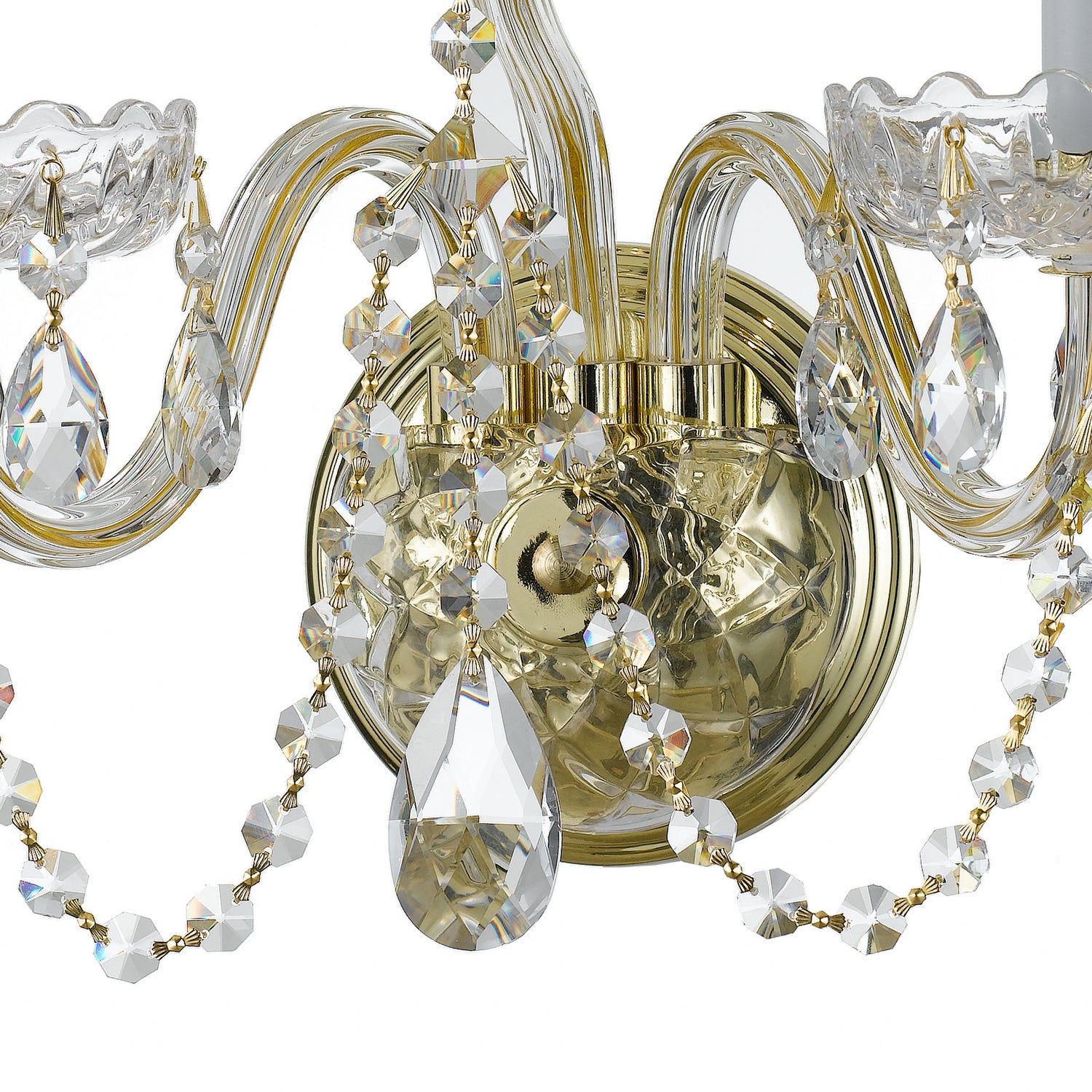 Crystorama - 1033-PB-CL-S - Trois lumières Murale - Cristal traditionnel - Laiton poli
