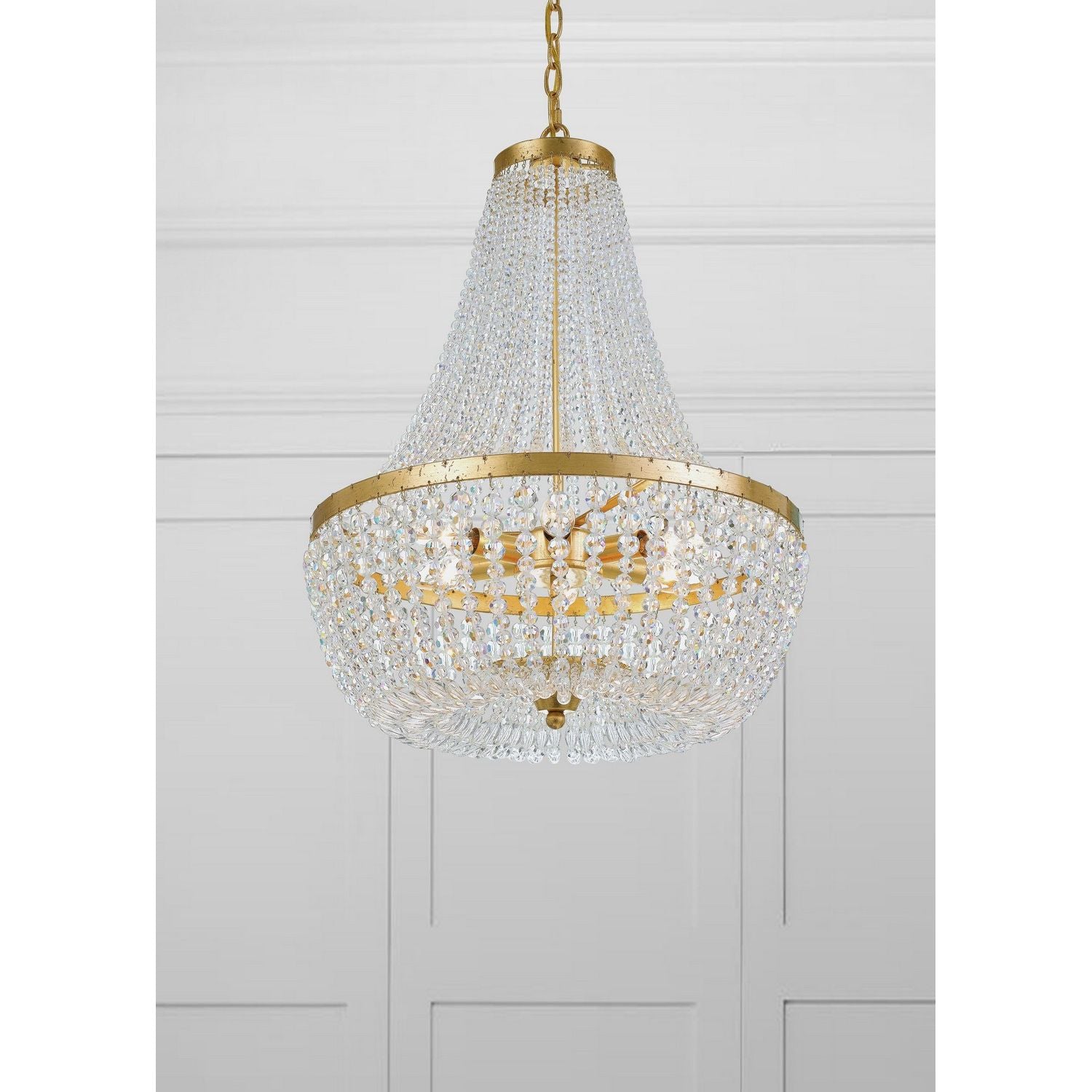 Crystorama - 608-GA - Six Light Chandelier - Rylee - Antique Gold