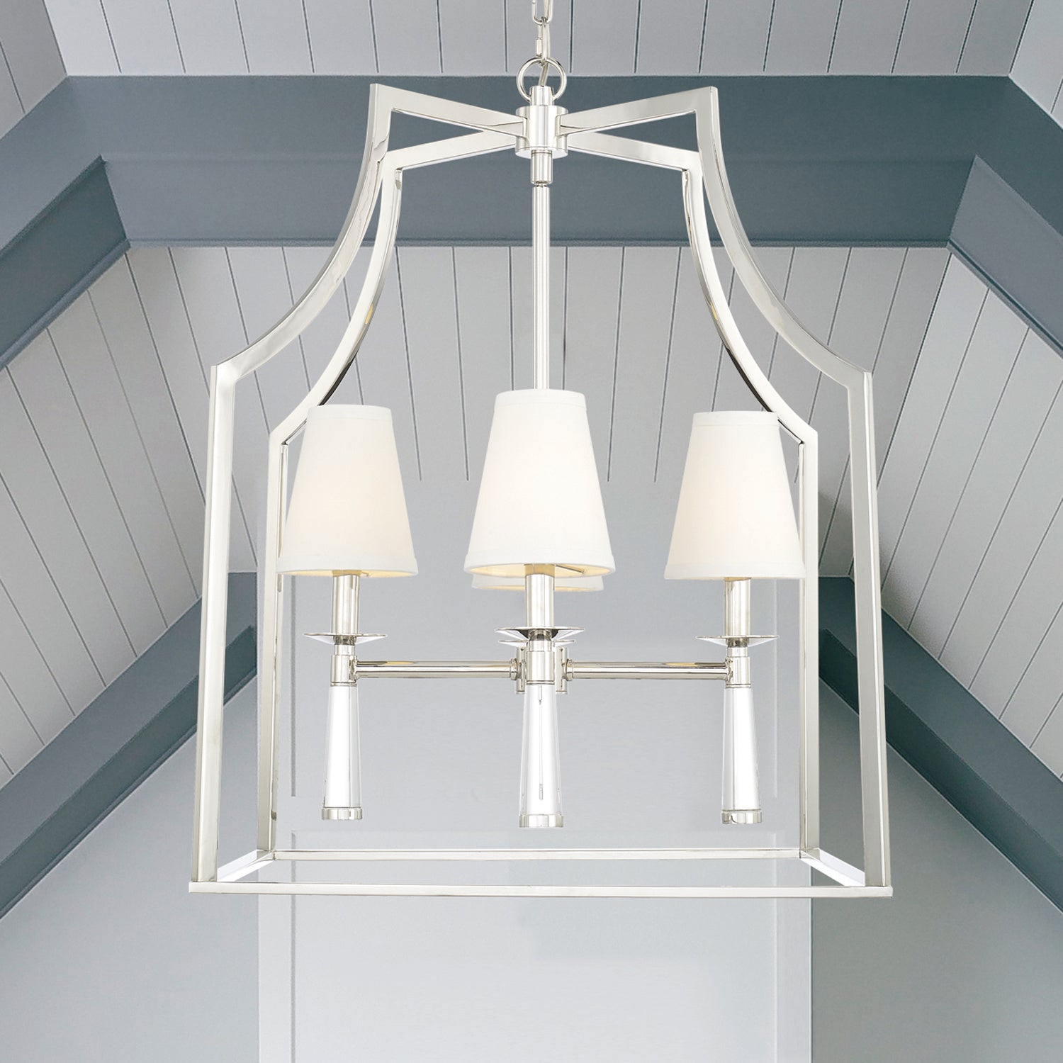 Crystorama - 8864-PN - Quatre lumières Suspendu - Baxter - Nickel poli