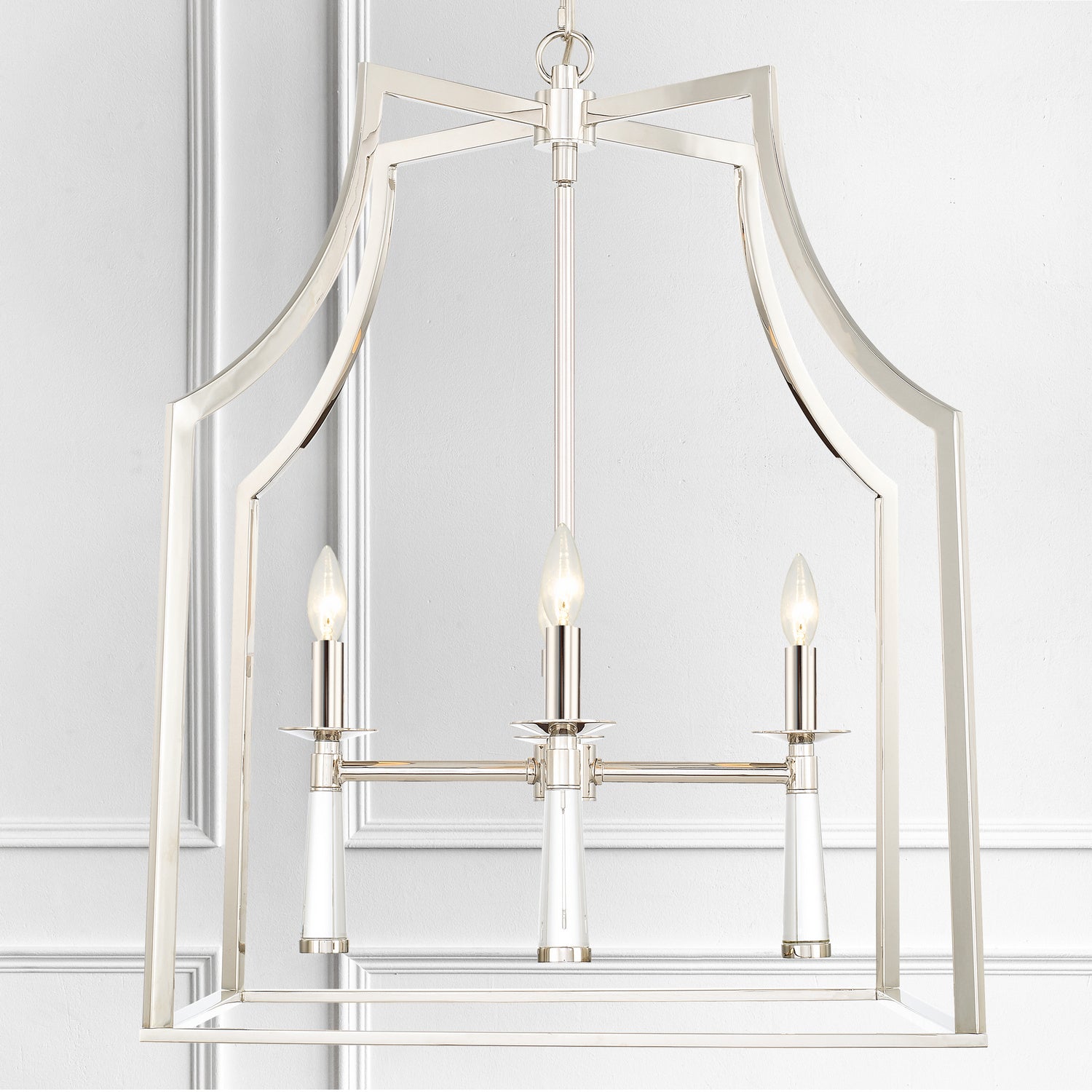 Crystorama - 8864-PN - Quatre lumières Suspendu - Baxter - Nickel poli