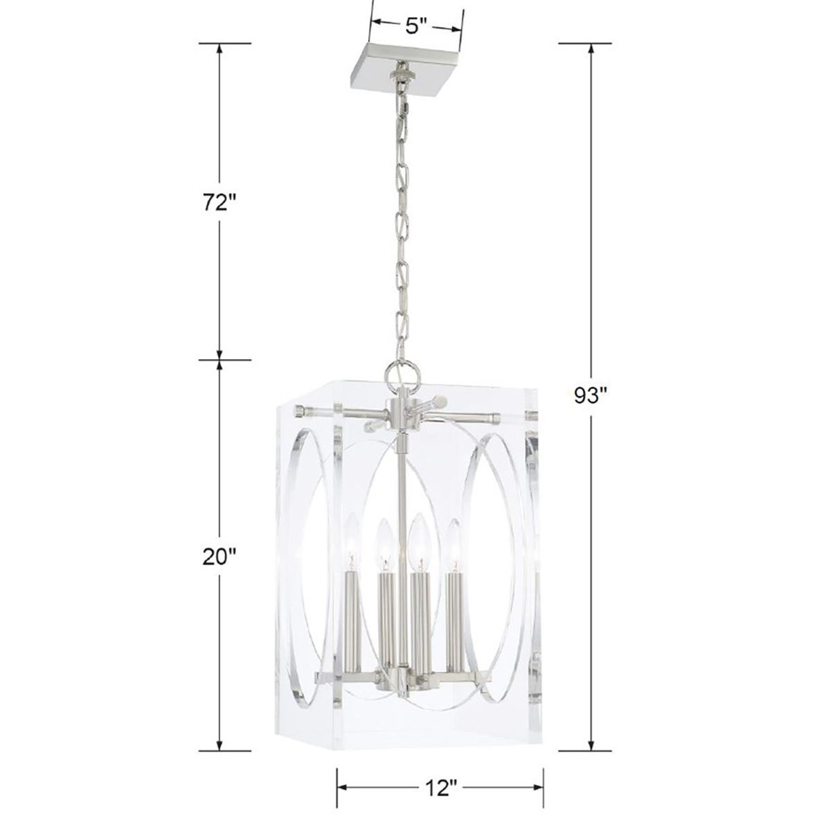 Crystorama - 8874-PN - Four Light Chandelier - Drake - Polished Nickel