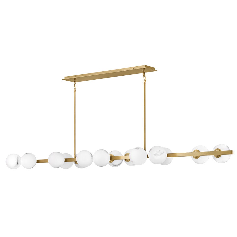 Fredrick Ramond FR41909LCB Selene Linear Chandelier in Lacquered Brass