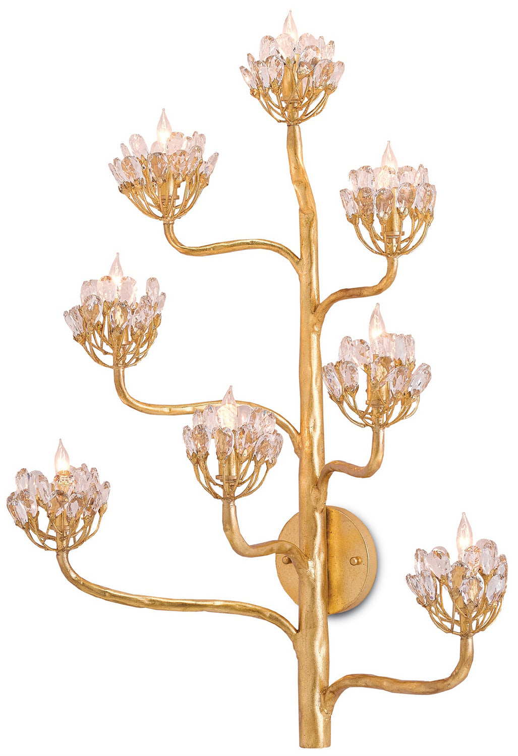 Currey and Company 5000-0058 Agave americana Murale Feuille d'or contemporaine transparente/foncée