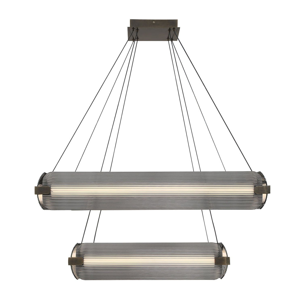 Eurofase 50055-012 Neoness LED Geometric Chandelier in Weathered Brass