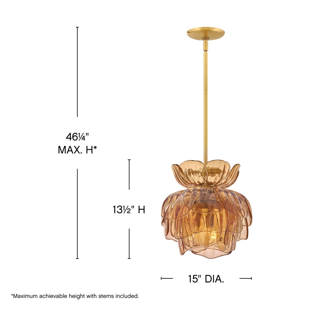 Fredrick Ramond FR46897UB-AM Fleur Fantine Suspension en laiton non verni