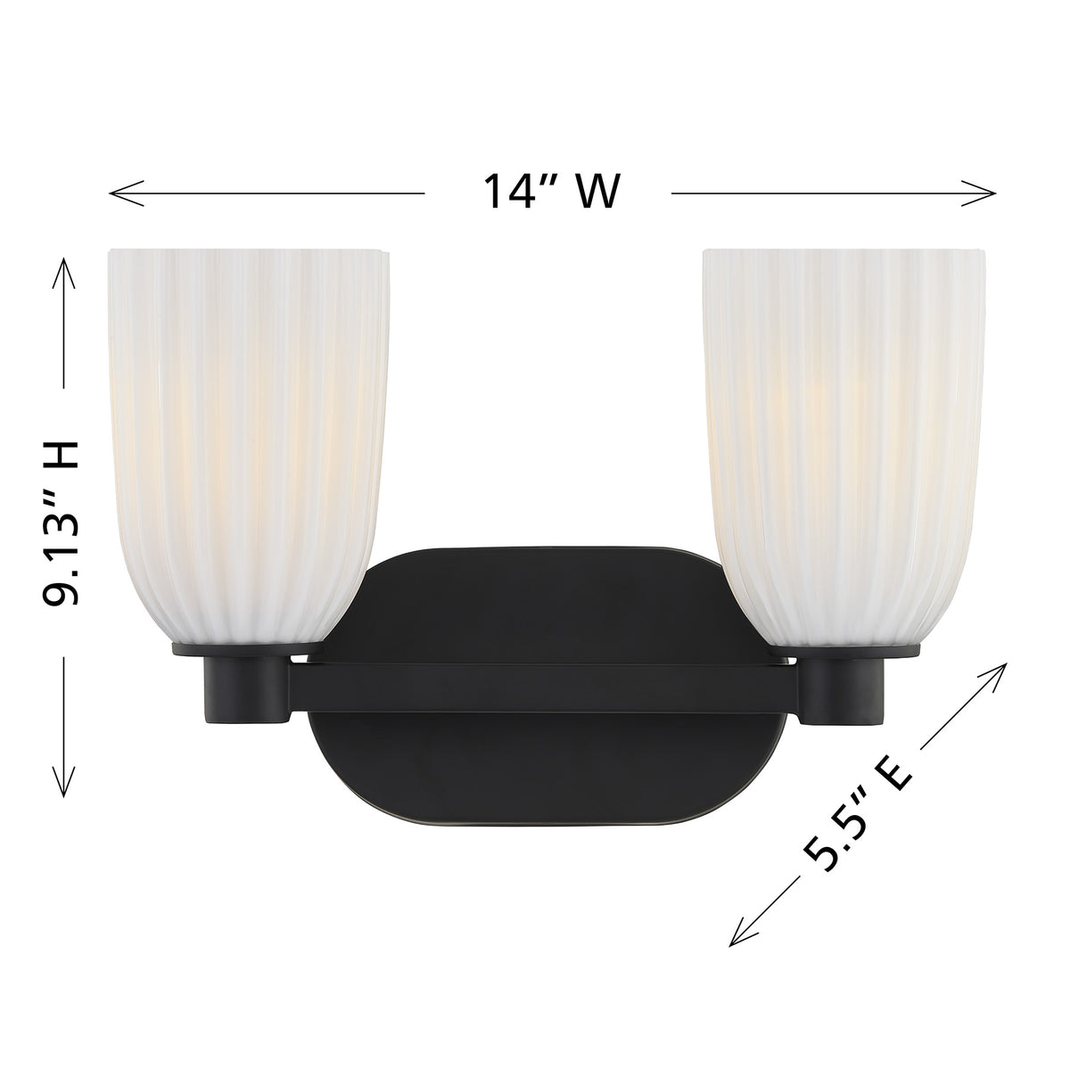 Savoy House 8-1245-2-BK Baldwin Bathroom Vanity in Matte Black