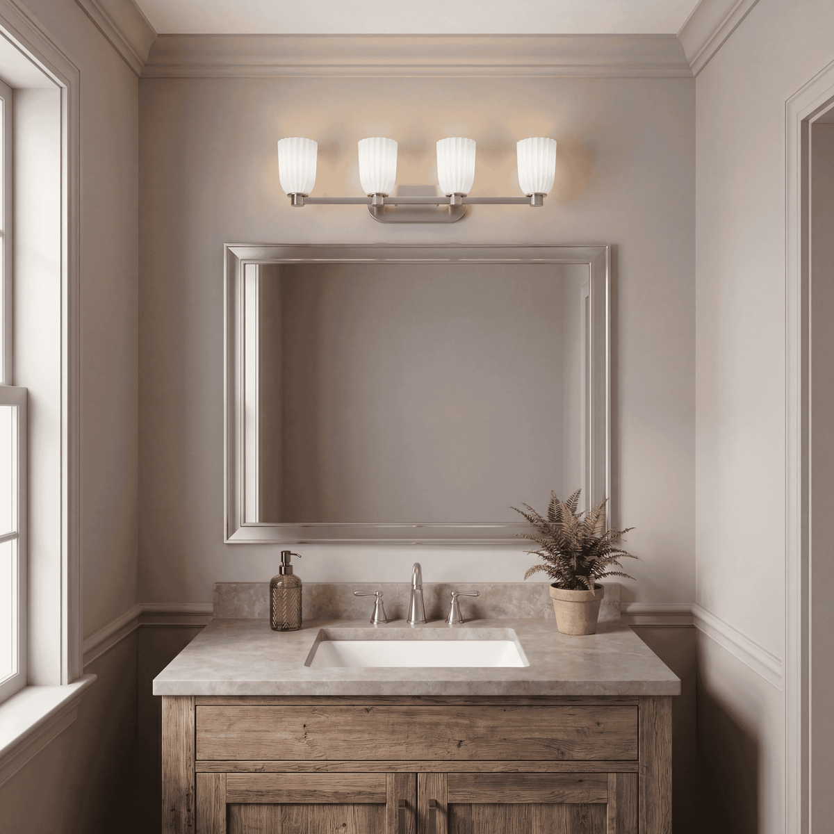 Savoy House 8-1245-4-SN Baldwin Bathroom Vanity in Satin Nickel