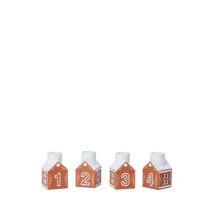 Kähler 693538 Porte-bougies de l'Avent en forme de pain d'épice, marron